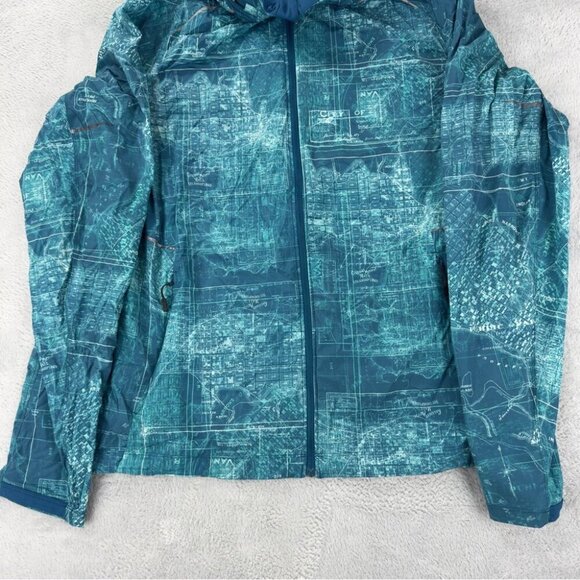 Lululemon Women' Sz Large Blue Windbreaker City of Vancouver Map Lightweight Run - Picture 10 of 13